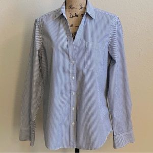GAP Perfect Shirt Blue & White Pinstripe